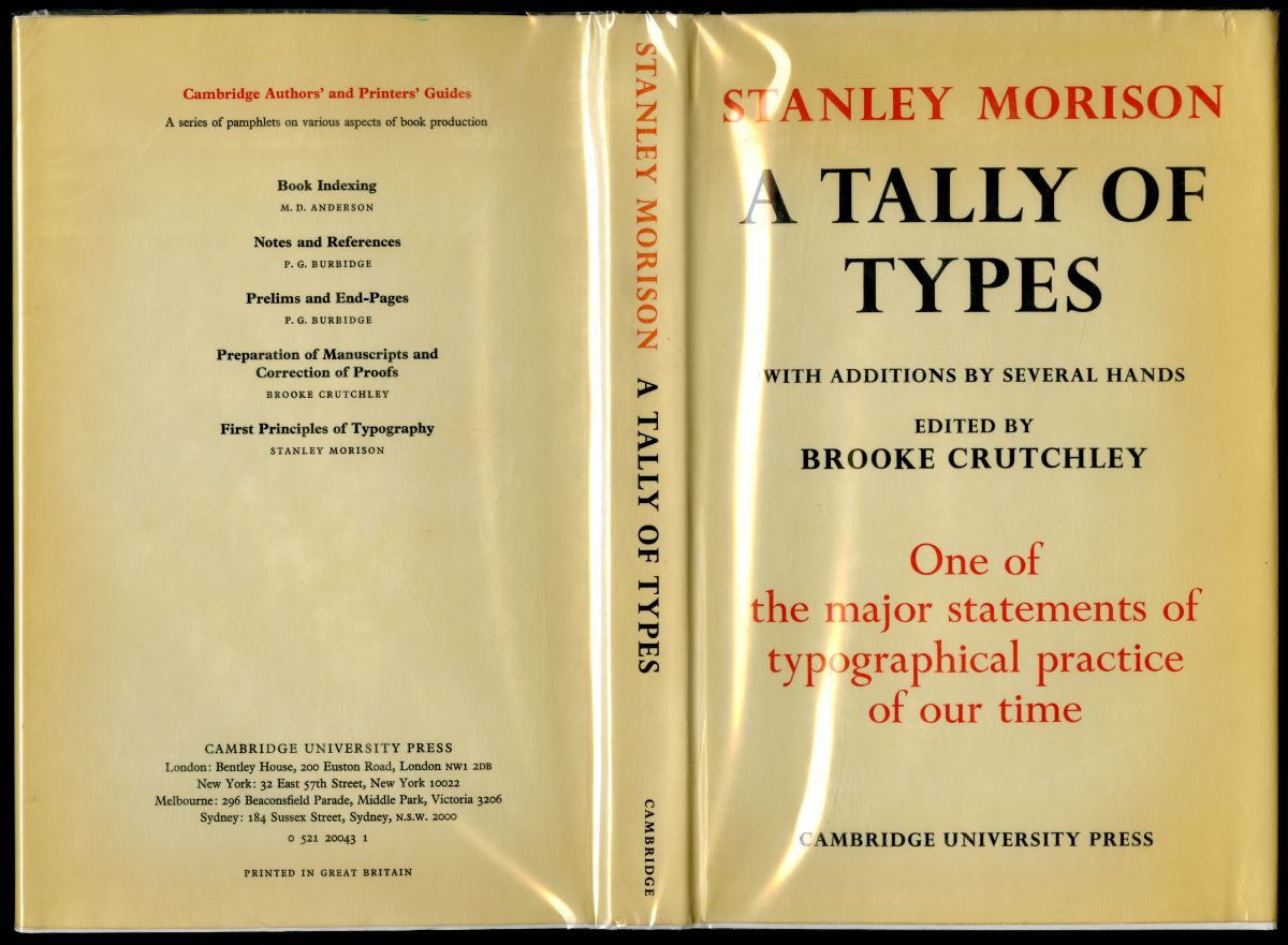 『The Tally Of Type』（1973年、CUP）カヴァー